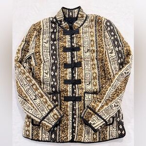 Silkland Quilted Bold Mixed Pattern Silk Jacket – Women’s Medium